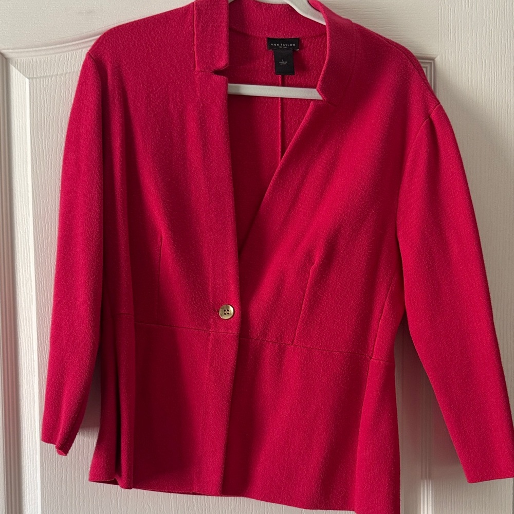 Ann Taylor Factory Fuchsia Single-Button Blazer